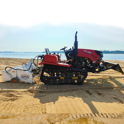 Limpeza de areia de praia com solução alcalina